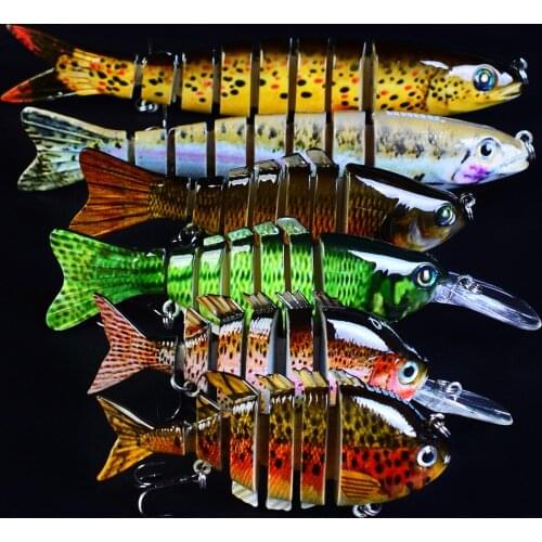 6pcs/lot New Hard Fishing Lure Artificial Lure Multi Jointed Swimbait Lifelike Crankbait Sinking Wobblers for bass pike fishing