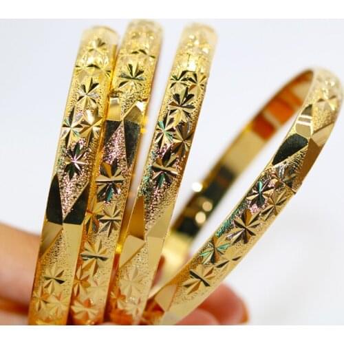 4 pçs dubai pulseiras largas habesha jóias etíope presente de casamento da noiva africano 24k cor do ouro pulseiras para mulhere