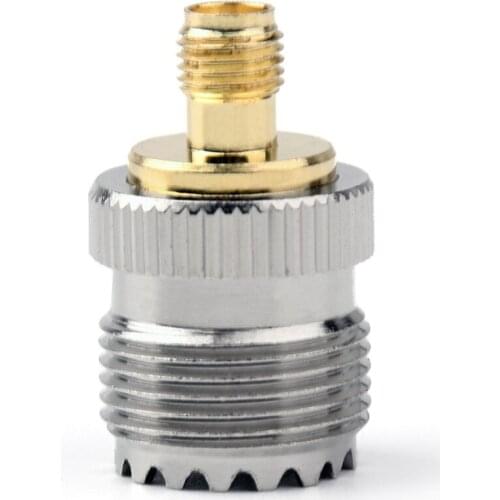 Areyourshop Sale 1Pc Adapter SO239 UHF Female Jack To SMA Female RF Connector Straight Gold Plating Nickel Plating PTFE