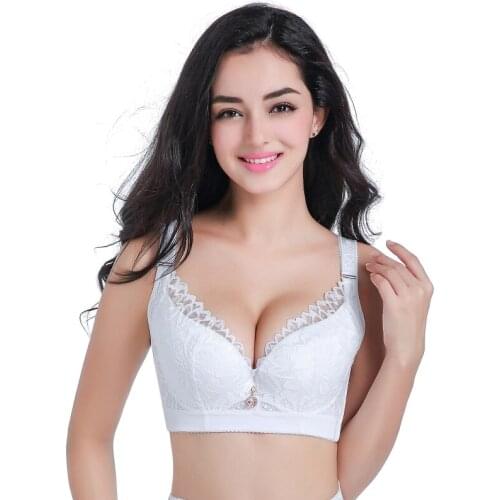 Lace big size bra embroidery thin section breathable side plus size bra