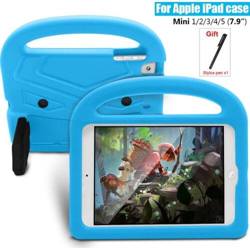 For ipad mini 4 Case Kids cover for ipad mini 5 2019 shock proof EVA foam Hand-held Stand Cover for Apple ipad mini 2 /mini 3