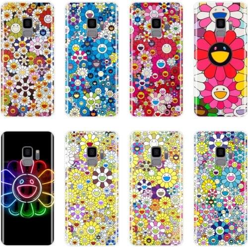 Phone Case For Samsung Galaxy S5 S6 S7 Edge S8 S9 Plus Silicone Flower Smile Back Cover For Samsung Galaxy Note 9 8 5 4 Case