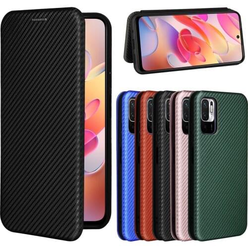 For POCO M3 Pro 5G Case Carbon Fiber Flip Leather Case For Xiaomi poxo poko little poco m3 m 3 pro m3pro 5g 2021 Case Cover
