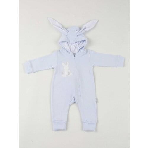 Blue Rabbit Ears Pompom Baby Jumpsuit
