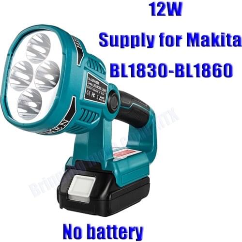 Power Tool 18V 20V Li-ion Battery Supply LED working light lamp 12W For Makita Lithium Battery USB Outdoor Emergency Lighting