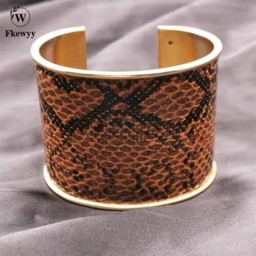 Fkewyy New Lmitation Snakeskin Bracelet Punk Charm Accessories Woman Gothic Bracelets For Women Gifts Fashion Cuff Bangles
