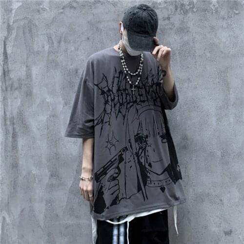 Hip hop Dark Manga DARLING in the FRANXX Anime Clothes T Shirt Men Women Harajuku Gothic Unisex Tops Tee Loose Oversized T-shirt