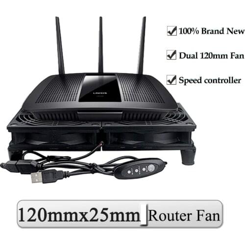 Gdstime DC 5V USB 120x25mm 12cm High Speed Dual Fan Router TV Box Cooler 120mm 120mmx25mm DIY Computer Silent Desktop Cooler Fan