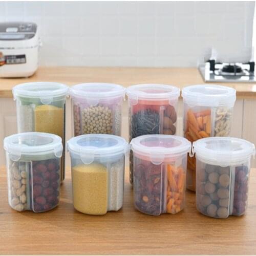 Food Sealed Jar Large Kitchen Refrigerator Miscellaneous Grain Storage Box Transparent Lattice Food Fresh-keeping Storage Box