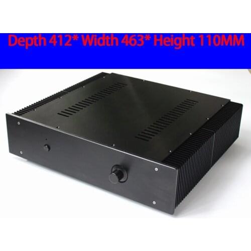 KYYSLB 412*463*110MM All Aluminum Preamp Class A Amplifier Chassis Box House DIY Enclosure with Feet Screws Amplifier Case Shell