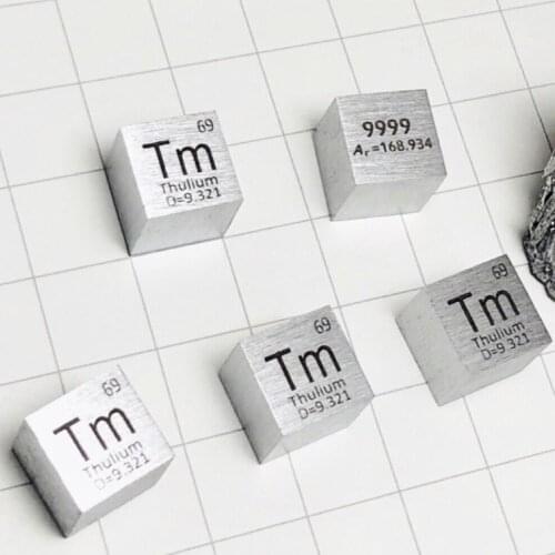 10mm Thulium (Tm) Metal Cube 99.99% Pure for Element Collection