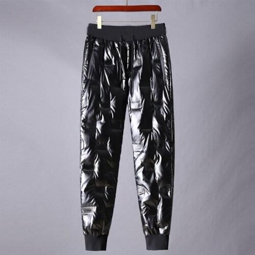 Fashion Black Pants Women Casual Sports Autumn Winter Trousers Woman Glossy Waterproof Female Warm Down Cotton Pants