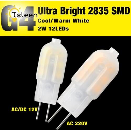 Milky Cover G4 LED 12V AC DC COB Light 2W High Quality LED G4 Lamp Bulb JC TYPE SMD 2835 Chandelier Lamps Replace Halogen Light