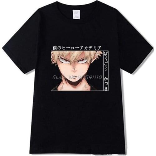 Bakugou Katsuki Cool Printing No Hero Academia Summer T-shirt Men Tees Harajuku Streetwear
