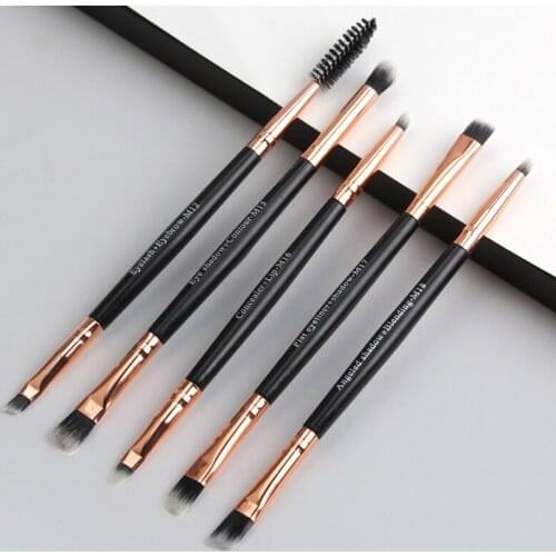5Pcs/Set Double Ended Makeup Brushes Set Professional Eye Details Brush Eyeshadow Eyeliner Eyelash Eyebrow Blending Brushes Tool