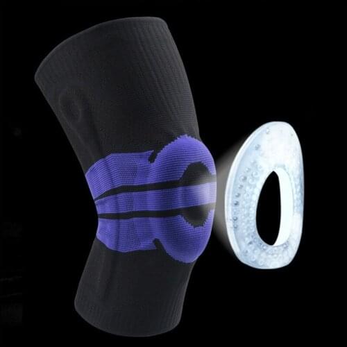 Brace Kneepads Silicone Padded 3D Weaving Knitted Knee Sleeves Pad Brace Supports Basketball Hiking Knee Protectors