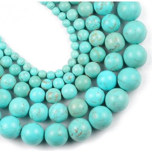 YHBZRET Natural Stone Green kallaite turquois e 4/6/8/10/12MM Round spacers Loose beads for Jewelry making bracelet necklace DIY