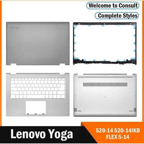NEW For Lenovo Yoga 520-14 520-14IKB FLEX 5-14 LCD Back Cover/Front Bezel/Palmrest/Bottom Case Laptop Housing Cover Case Gray