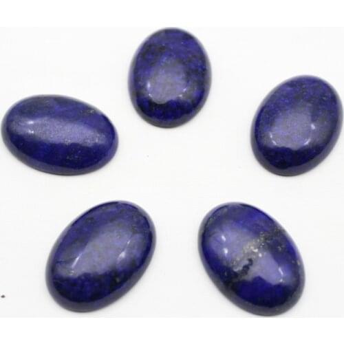 Wholesale 1pcs 18x25mm Natural stone lapis lazuli Oval cabochon no hole beads for jewelry making Clothes necklace accessories