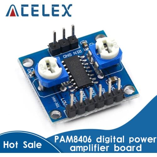 1pcs PAM8406 Digital amplifier board with volume potentiometer 5Wx2 Stereo