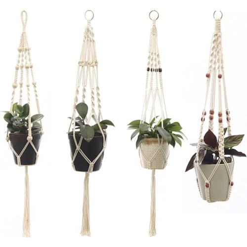 Hanging Plant Handmade Macrame Plant Hanger Flower Pot Planter Hanger Wall Decor Courtyard Garden Hanging Planter Hanging Basket