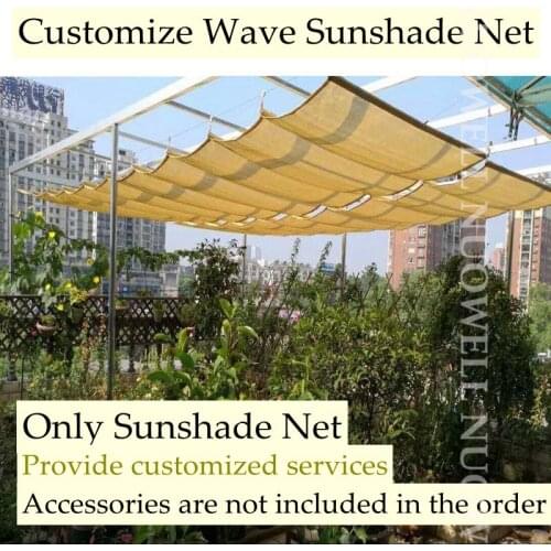 Width 0.8m Telescopic Wave Sunshade HDPE Anti-UV Shading Net Customize Home Terrace Balcony Privacy Canopy Shadow