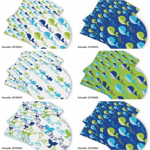 Huangtao Diy 50X150cm Whale Printing Cartoon Character Pattern Double Brush Poly Fabric By Yard 100% Polyester Fabric