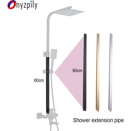 Onyzpily Brass Shower Extension Tube for shower faucet chrome 36inch(90CM) Shower Faucet Set Bathroom Extension Tube