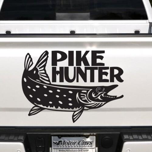 Go Fishing Sticker Pike Hunter Decal Bucket Tackle Shop Fishhook Fish Tank Boat Box Car Vinyl Fishing1006