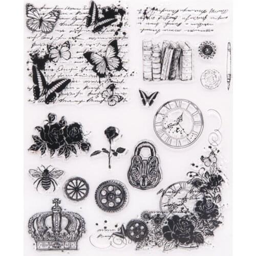 1pc Crown Flower Transparent Clear Silicone Stamp Seal DIY Scrapbook Rubber Stencil Coloring Diary Decor Office School Supplies