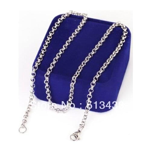 10pcs/lot fine jewelry Stainless Steel 3mm thin round chain necelace 19.6'' loli girls gifts