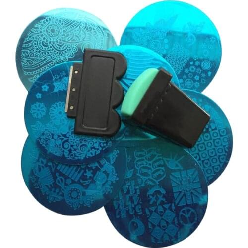 10pcs Nail Plates + 1pc Silicone Nail Art Stamper Scraper Stamping Template Nail Stamp Tools Set Kit MPwell