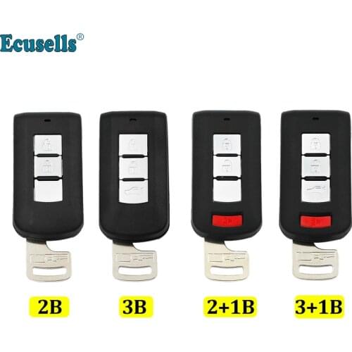 2/3/4 Buttons New Smart Remote Key Shell Case Fob for Mitsubishi Lancer Outlander ASX Eclipse Galant with emergency key blade