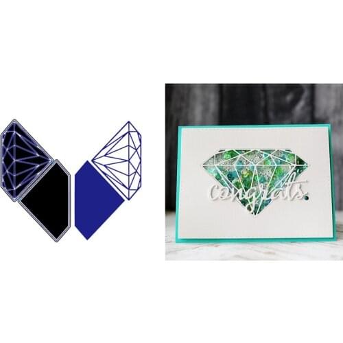 2pcs/Set New Diamond Metal Cutting Dies Stencil for DIY Scrapbooking Photo Album Embossing Paper Cards Making Decorative Crafts