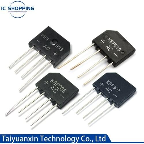 5PCS KBU606 KBU608 KBU808 KBU810 KBU1010 KBU1510 KBU2510 KBP406 KBP206 KBP210 KBU307 KBU310 KBU410 Diode Bridge Rectifier New IC