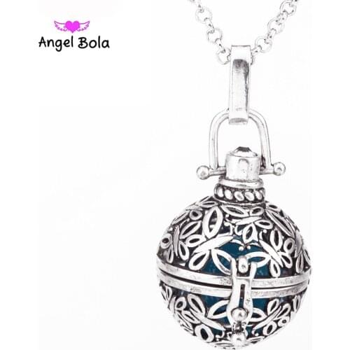Angel Bola Aromatherapy Antique Pendant New Jewelry 20.5mm Lucky Perfume Essential Oil Diffuser Necklace XL003