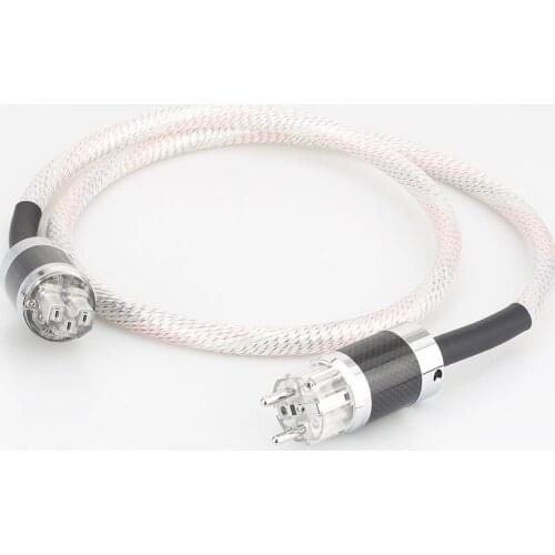 Audiocrast P116 OCC Silver plated Power cable power line HIFI POWER CABLE 7N OFC Power Cord with EU Plug Amplifier CD, Decoder