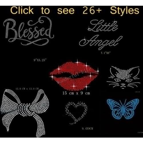 Free Shipping 4pcs/LOT Letter LOGO Sparkling Words juicy Rhinestone Diamante Transfer Iron On Motif Design for Tshirt