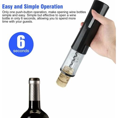 Electric Red Grape Wine Bottle Opener Automatic Wooden Cork Extractor Corkscrew with Paper Remover