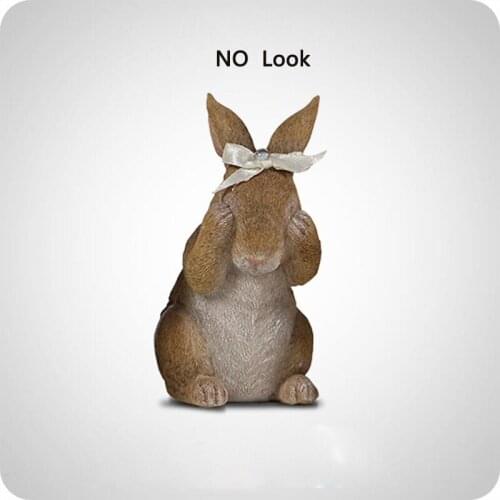 European resin craft home ornaments creative rabbit furnishing decoration living room study bar Cafe