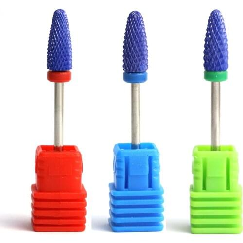 1pc Blue Ceramic Nail Drill Bits Electric Bullet Burrs Mill Cutter Manicure Machine Device Nails Accessories Rotary Tools