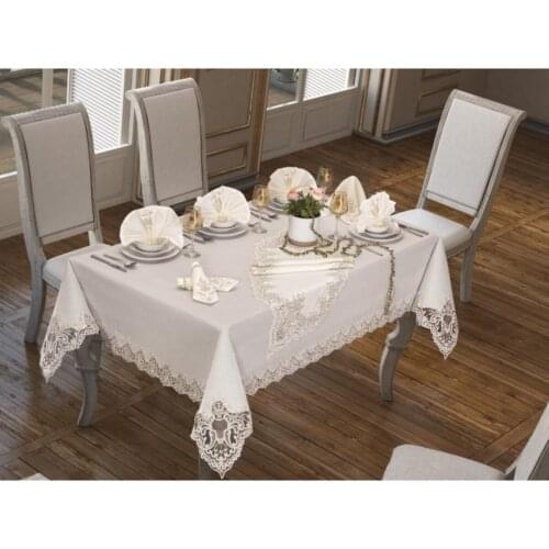 Hyacinth Table Cloth 26 Piece Cream CD161893