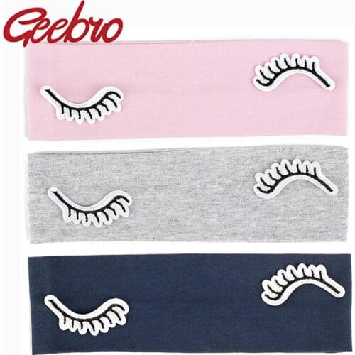 Geebro New Baby Girls Double eyelashes Cotton headbands Soft Kids Childs Toddler Headwear Turban Girls Hairbands Accessories