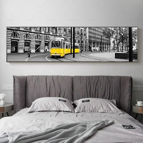 Retro City Street Landscape Oil Painting on Canvas Art Posters and Prints Scandinavian Wall Picture for Living Room Cudros Decor