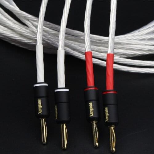 HiFi Audio Line OCC Silver Plated Speaker Cable Banana to Spade Plug
