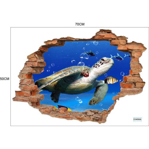 EW067 Simulation 50cm*70cm broken wall 3D stereo wall stickers fake windows living room bedroom background stickers