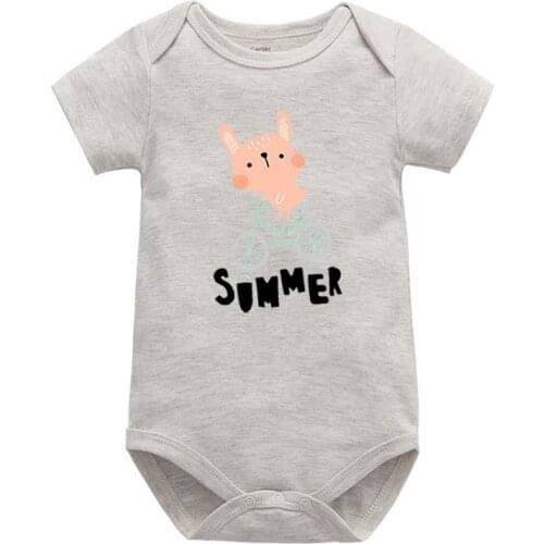 Newborn Baby Bodysuit Summer Clothes Boys Girls Jumpsuit Letter Short Sleeve Cotton Clothes Infant Outfits 3-6M for Kids Gifts