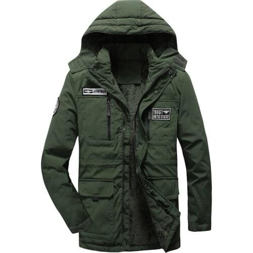 Winter Jacket Men Fleece Warm Cotton-Padded coats Thickens Military Overcoat Windbreaker Parka men Brand Clothing size M~4XL