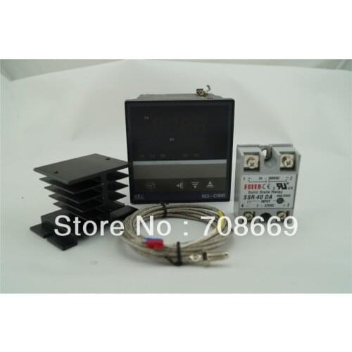 Multi-input PID Temperature controller + max.40A SSR + heat sink + 2m quality K probe