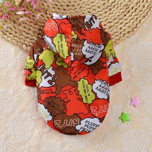 Dog Clothes Jacket Winter Cartoon Printed Thick Warm Down Puppy Cats Outdoor Clothing Hoodies For Chihuahua Teddy Outfits S-2XL